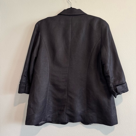 Coldwater Creek Linen Blend One Button Blazer 3/4 Sleeves Classic 14 - Picture 2 of 5